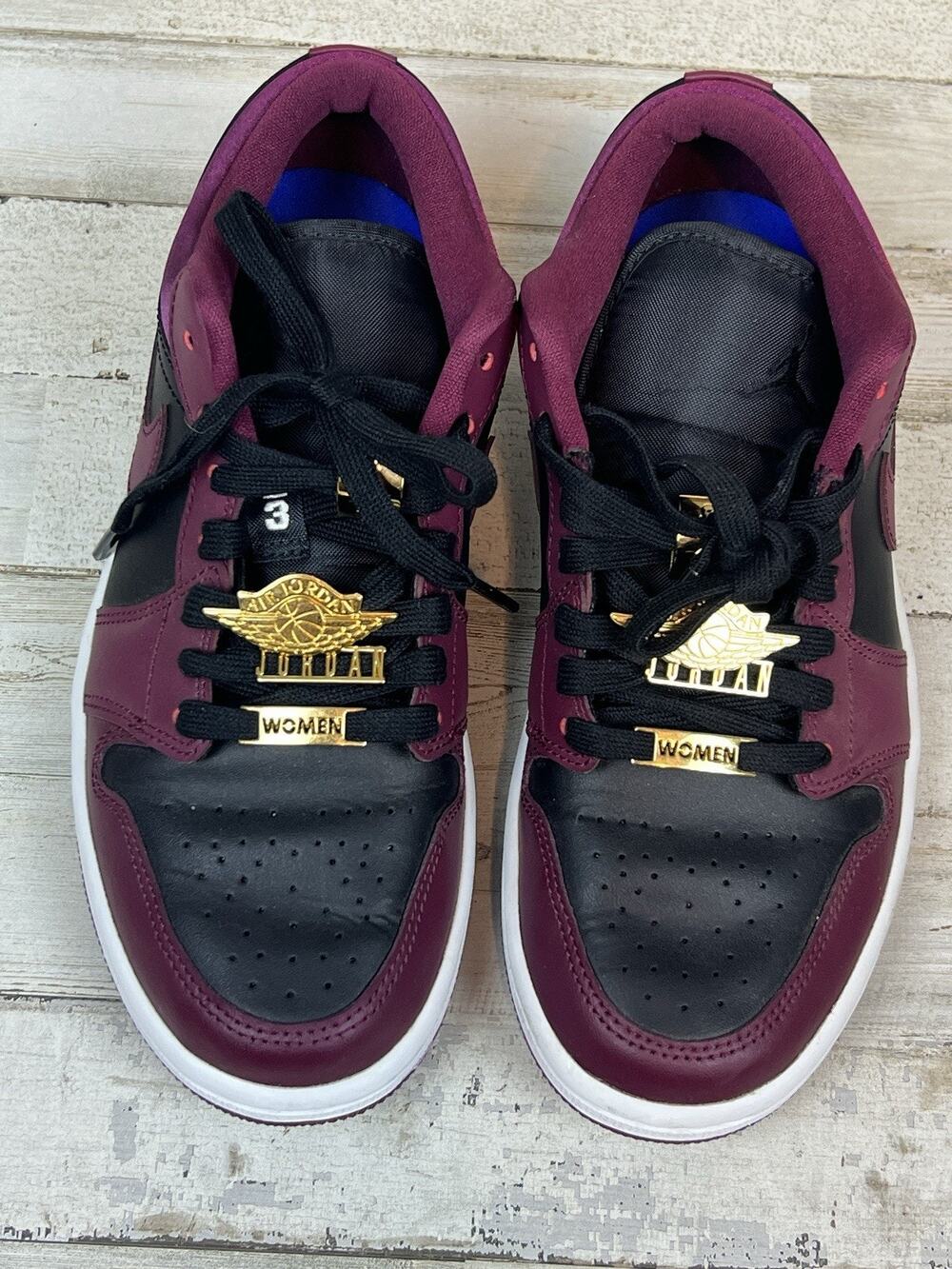 Nike Air Jordan 1 Low SE DB6491-600 Women's Dark Beetroot Black White Size 7.5